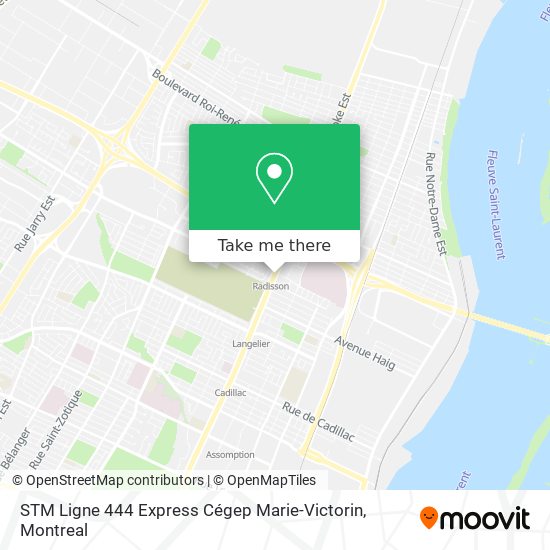 STM Ligne 444 Express Cégep Marie-Victorin map