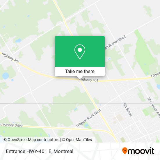 Entrance HWY-401 E map