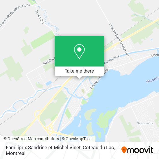 Familiprix Sandrine et Michel Vinet, Coteau du Lac map