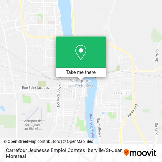Carrefour Jeunesse Emploi Comtes Iberville / St-Jean map