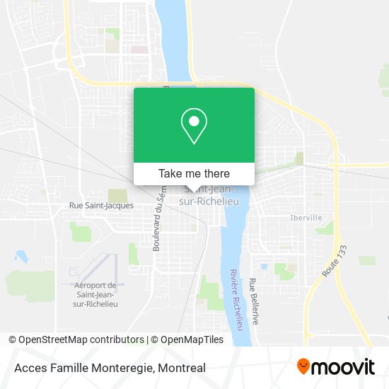 Acces Famille Monteregie map