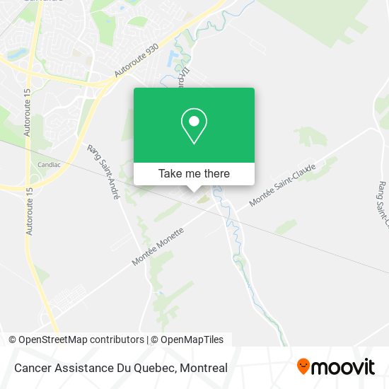 Cancer Assistance Du Quebec map
