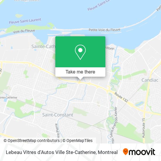 Lebeau Vitres d'Autos Ville Ste-Catherine map