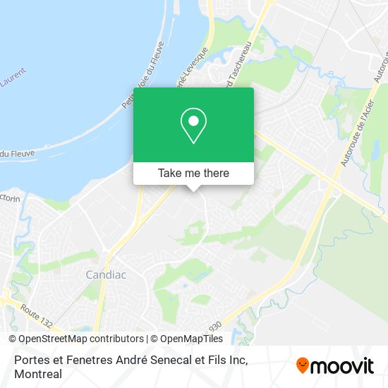 Portes et Fenetres André Senecal et Fils Inc map