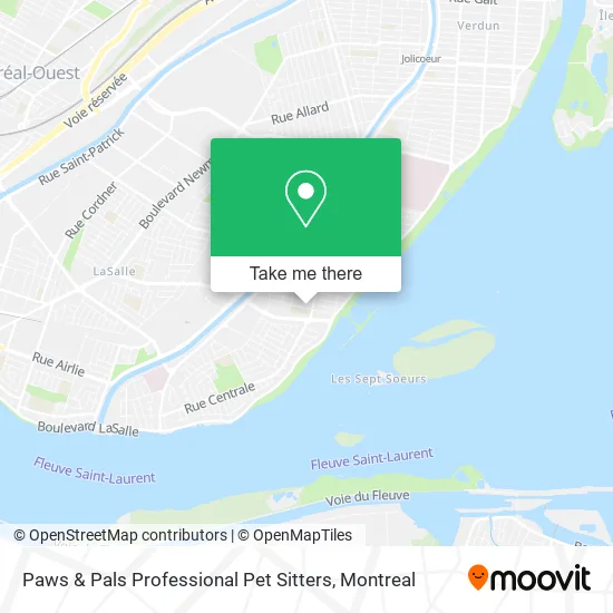Paws & Pals Professional Pet Sitters map
