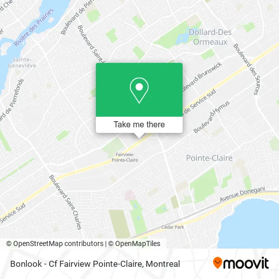 Bonlook - Cf Fairview Pointe-Claire map