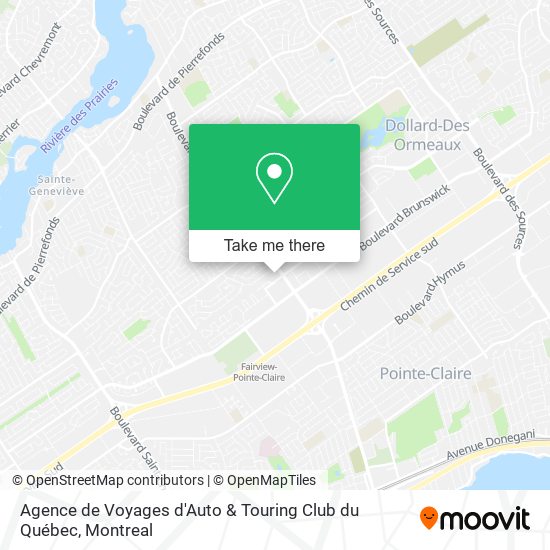 Agence de Voyages d'Auto & Touring Club du Québec map