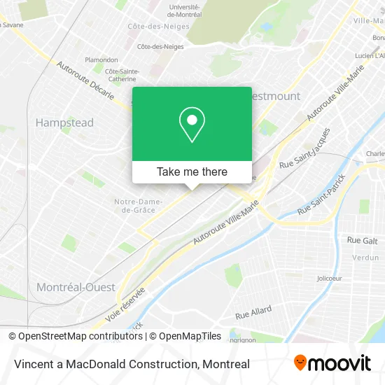 Vincent a MacDonald Construction map