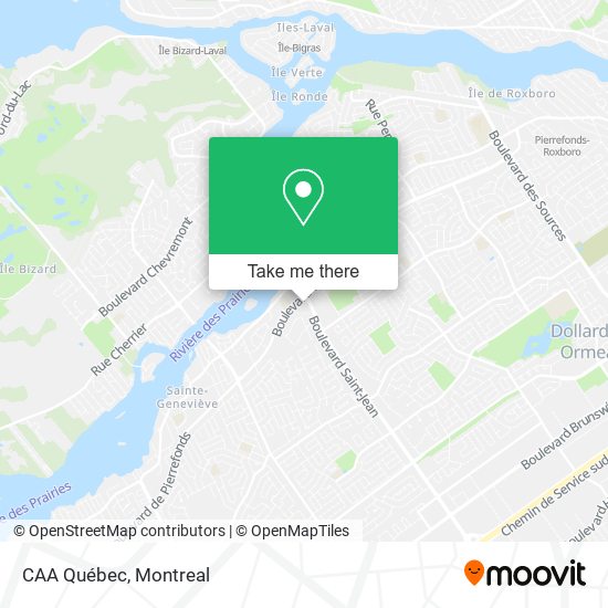 CAA Québec map