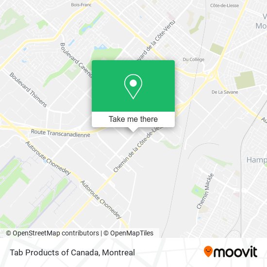 Tab Products of Canada map
