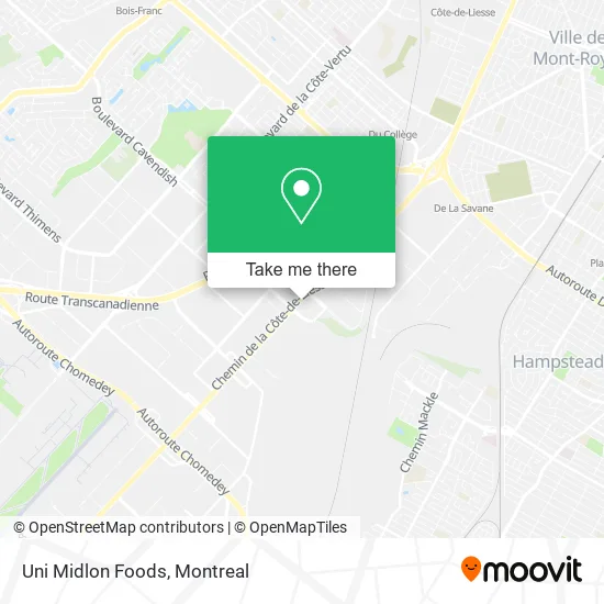 Uni Midlon Foods map