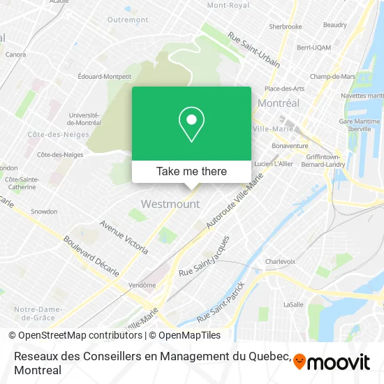 Reseaux des Conseillers en Management du Quebec map