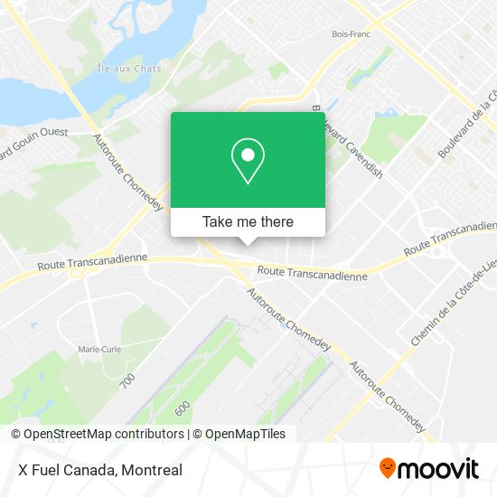 X Fuel Canada map
