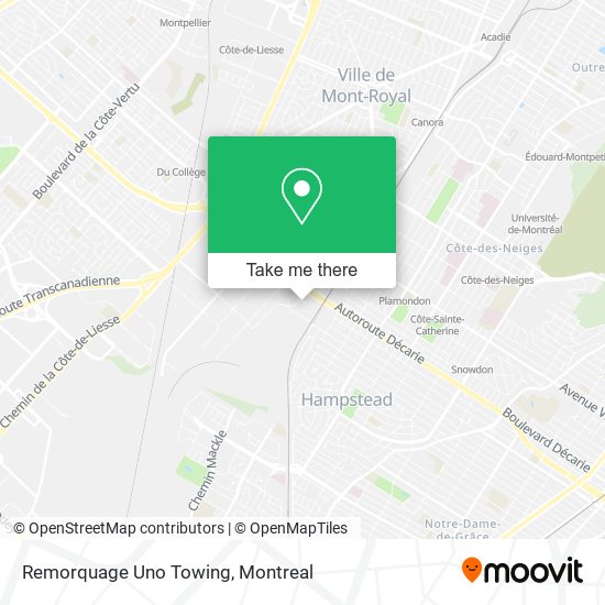 Remorquage Uno Towing map