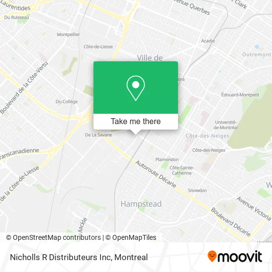 Nicholls R Distributeurs Inc map