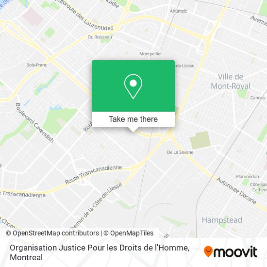 Organisation Justice Pour les Droits de l'Homme map