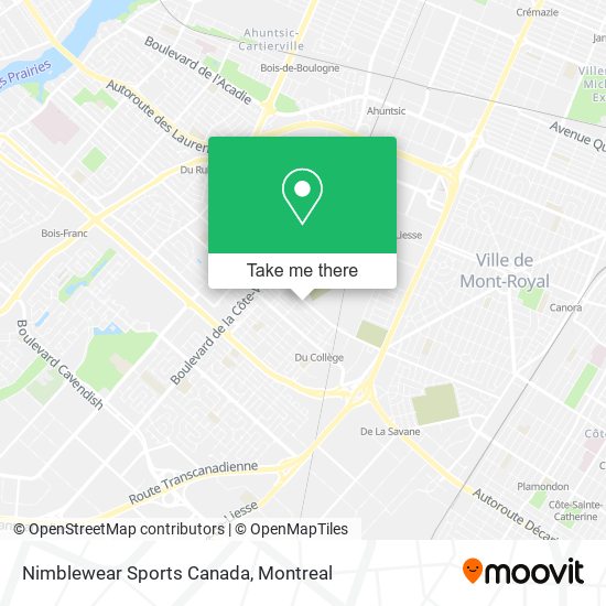 Nimblewear Sports Canada map
