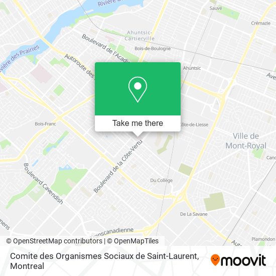 Comite des Organismes Sociaux de Saint-Laurent map