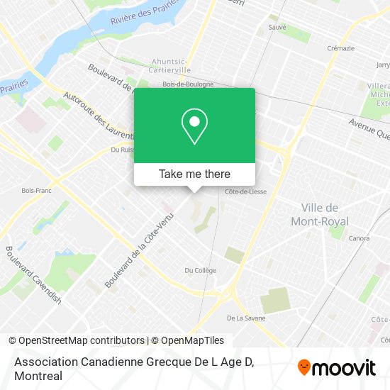 Association Canadienne Grecque De L Age D map