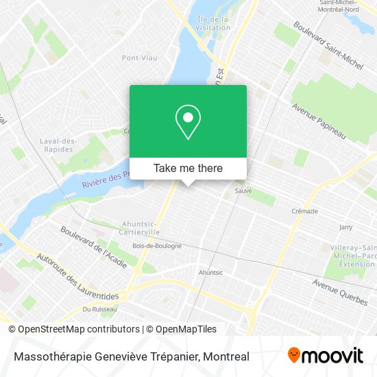 Massothérapie Geneviève Trépanier map