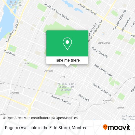 Rogers (Available in the Fido Store) map