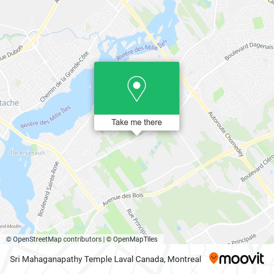 Sri Mahaganapathy Temple Laval Canada map