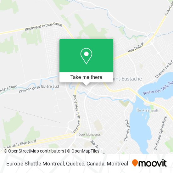 Europe Shuttle Montreal, Quebec, Canada map