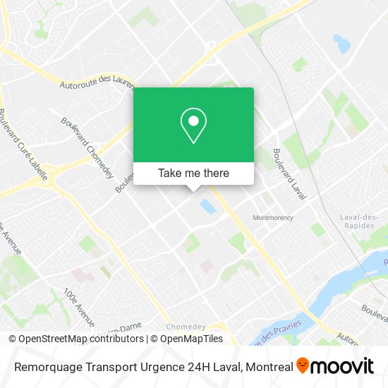 Remorquage Transport Urgence 24H Laval map