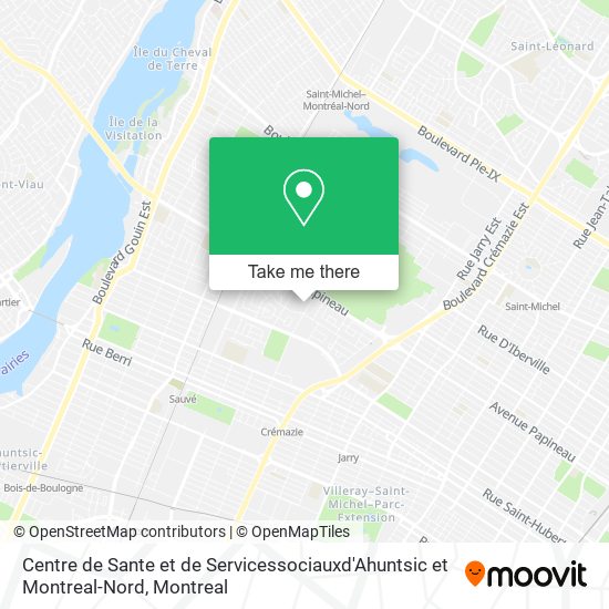 Centre de Sante et de Servicessociauxd'Ahuntsic et Montreal-Nord map