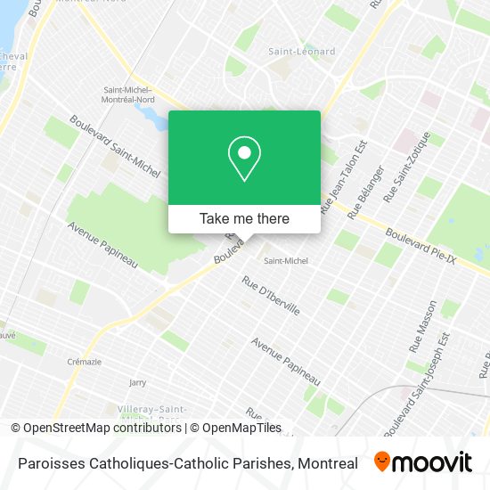 Paroisses Catholiques-Catholic Parishes map
