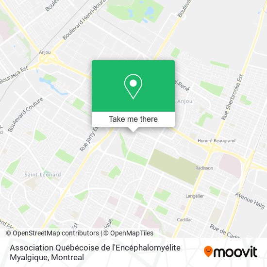Association Québécoise de l'Encéphalomyélite Myalgique map