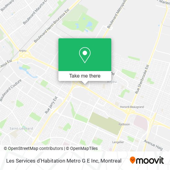 Les Services d'Habitation Metro G E Inc map