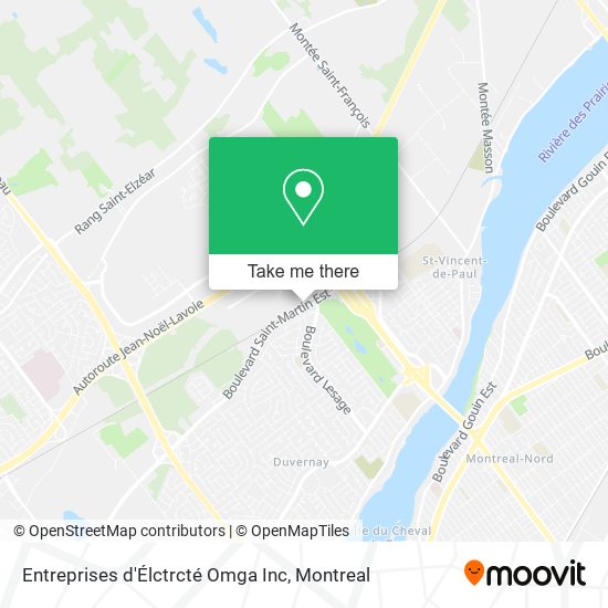 Entreprises d'Élctrcté Omga Inc map