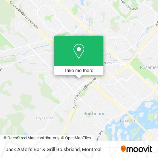 Jack Astor's Bar & Grill Boisbriand map