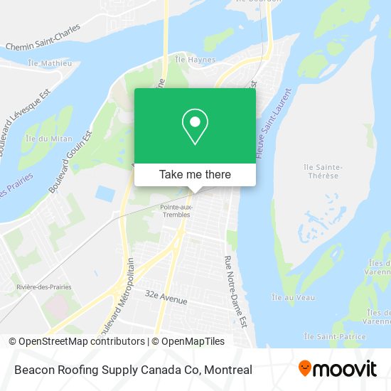 Beacon Roofing Supply Canada Co map