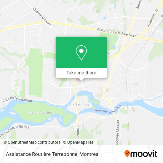 Assistance Routière Terrebonne map