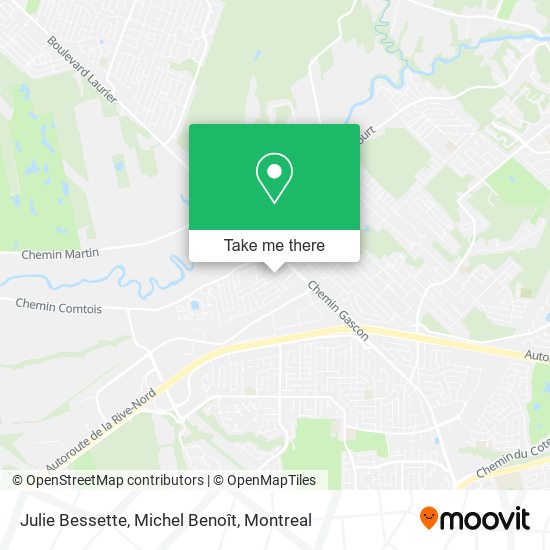 Julie Bessette, Michel Benoît map