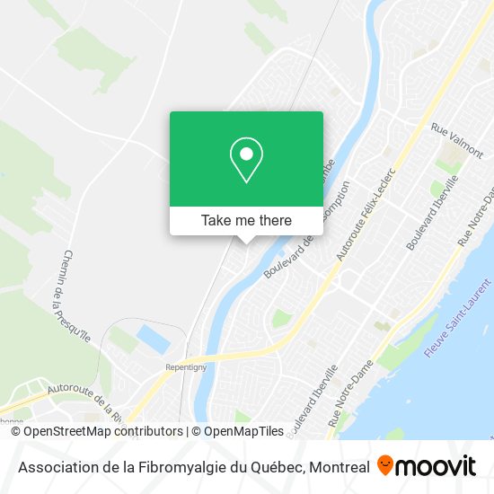 Association de la Fibromyalgie du Québec map