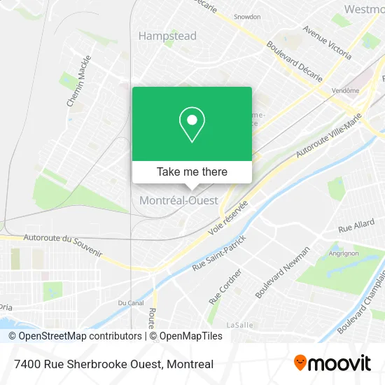 7400 Rue Sherbrooke Ouest map