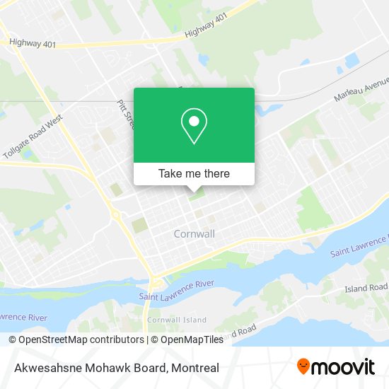 Akwesahsne Mohawk Board map