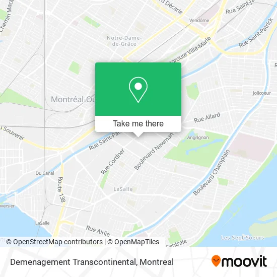 Demenagement Transcontinental map