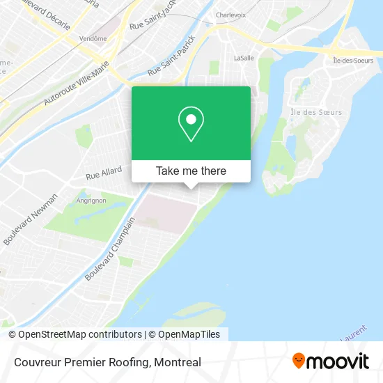Couvreur Premier Roofing map