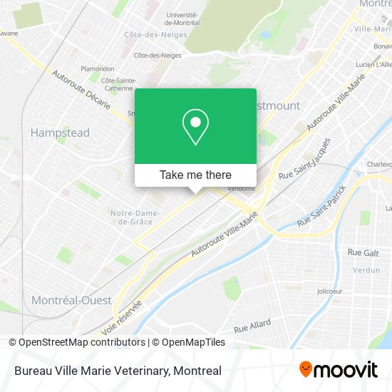 Bureau Ville Marie Veterinary map
