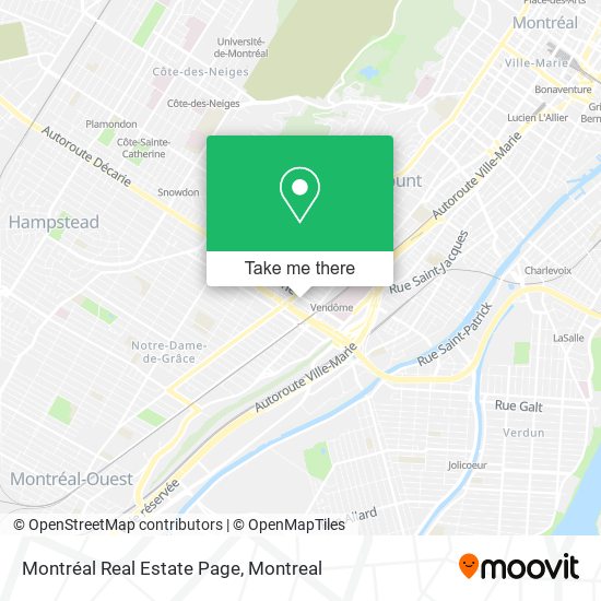 Montréal Real Estate Page map