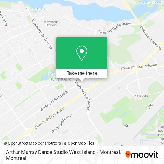 Arthur Murray Dance Studio West Island - Montreal map