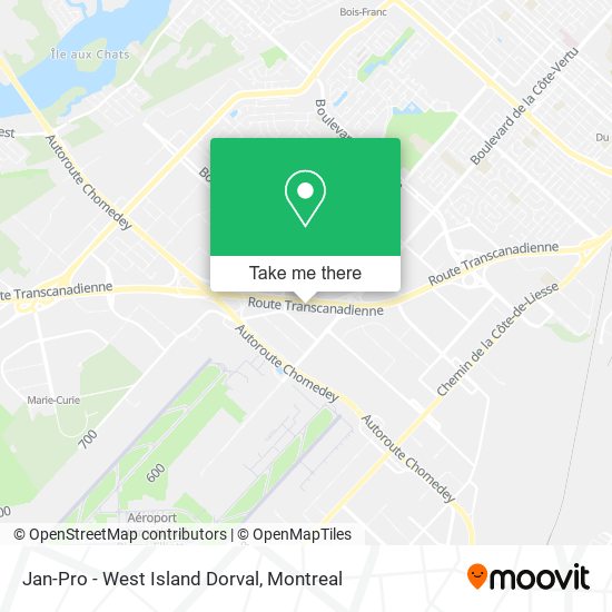 Jan-Pro - West Island Dorval map