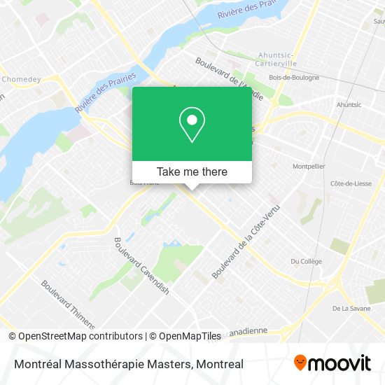 Montréal Massothérapie Masters map