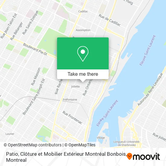 Patio, Clôture et Mobilier Extérieur Montréal Bonbois map