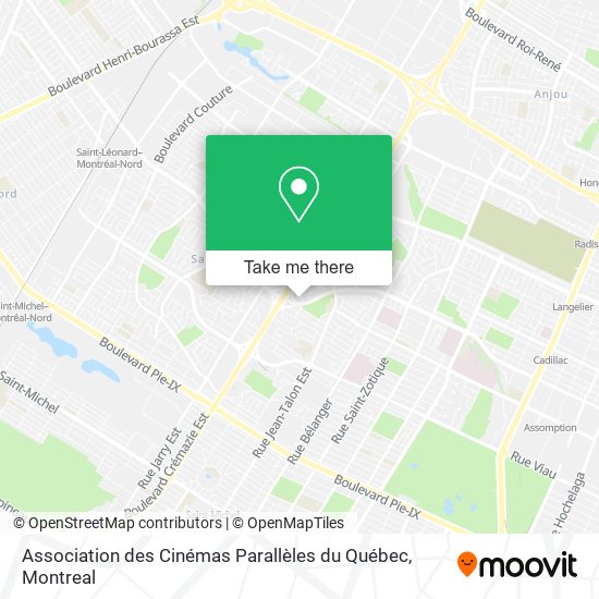 Association des Cinémas Parallèles du Québec map