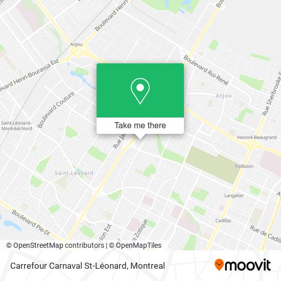 Carrefour Carnaval St-Léonard map